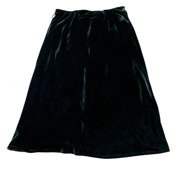 Rachel Zoe Midi Skirt Womens 10 Green Velvet A Line Elastic Waist Midi Holiday - Picture 2 of 8